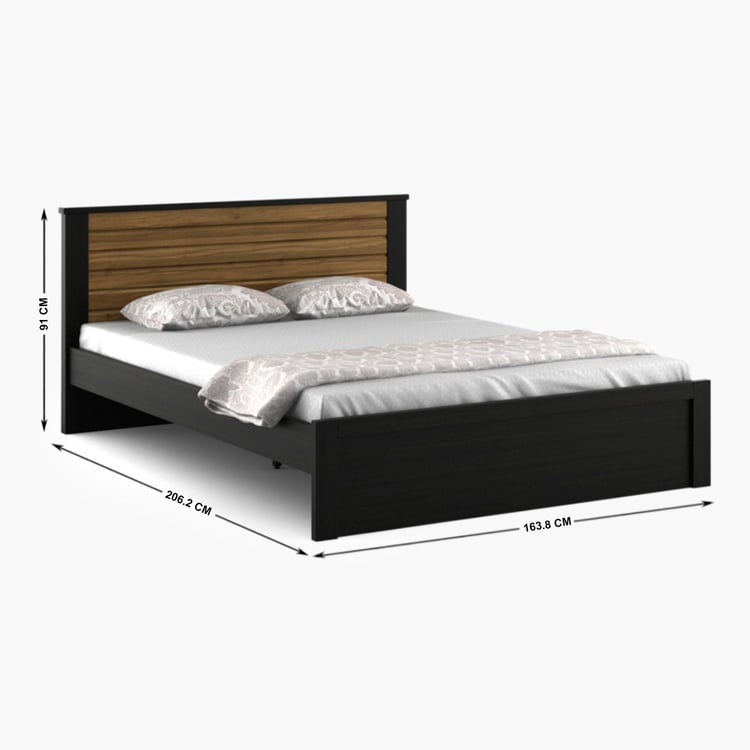 Helios Rhine Lyon Queen Bed - Black