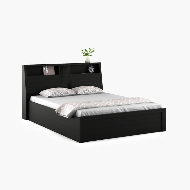 Helios Rhine Nancy Queen Bed with Box Storage - Black