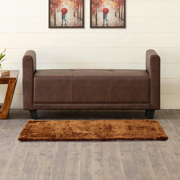 Helios Celio Faux Leather 2-Seater Sofa - Brown