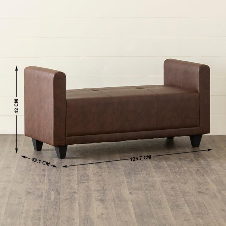 Helios Celio Faux Leather 2-Seater Sofa - Brown