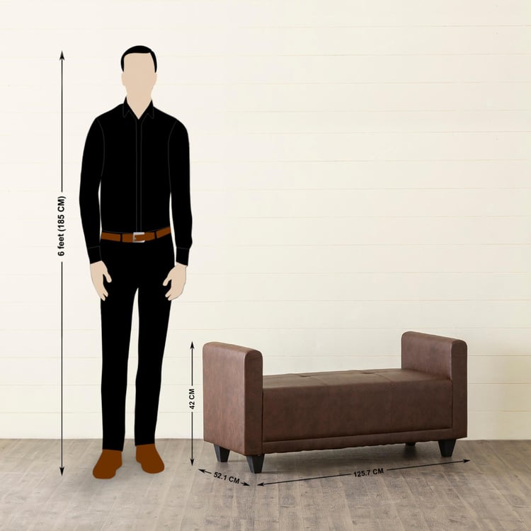 Helios Celio Faux Leather 2-Seater Sofa - Brown