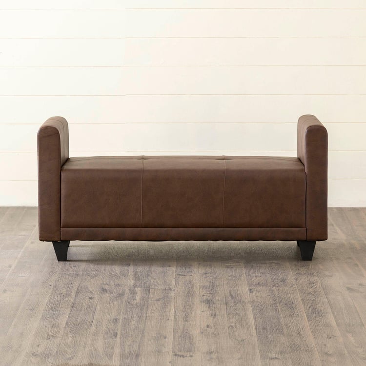 Helios Celio Faux Leather 2-Seater Sofa - Brown