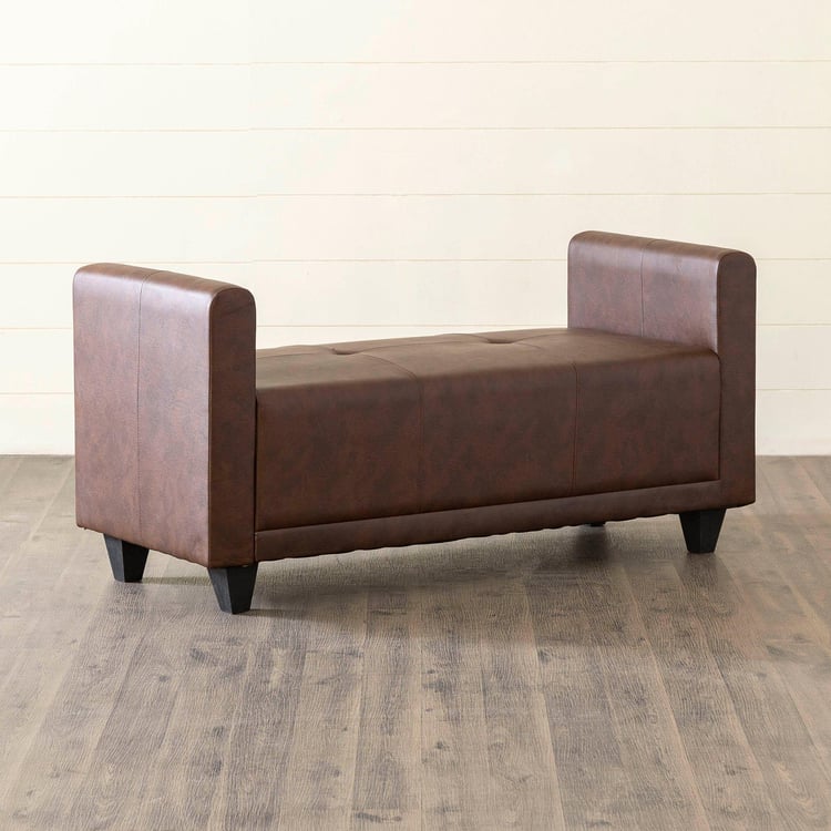 Helios Celio Faux Leather 2-Seater Sofa - Brown