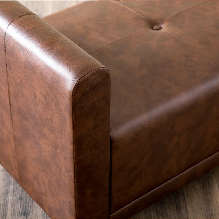 Helios Celio Faux Leather 2-Seater Sofa - Brown