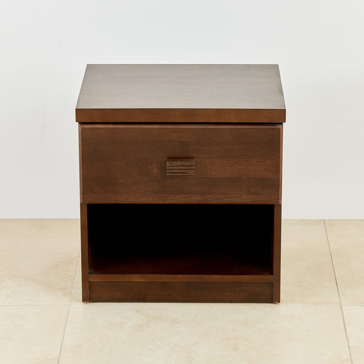 Takeshi Bed Side Table with Drawer - Brown