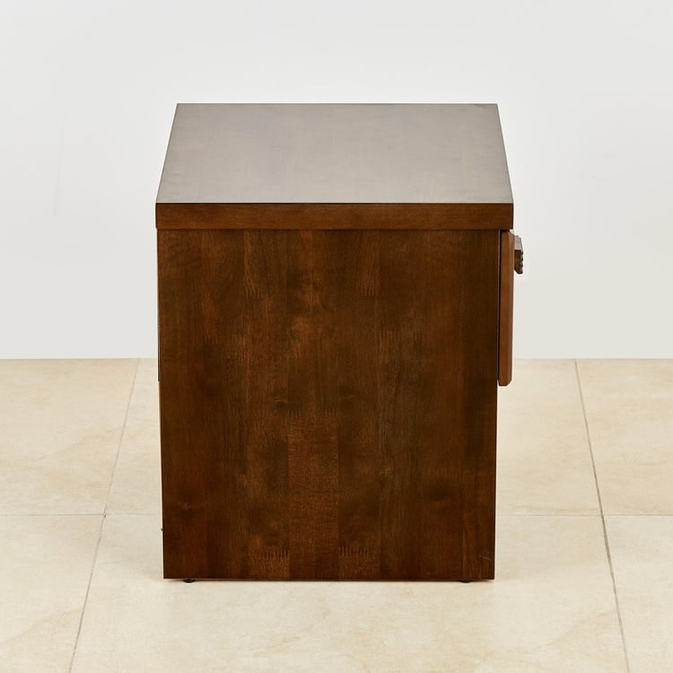 Takeshi Bed Side Table with Drawer - Brown