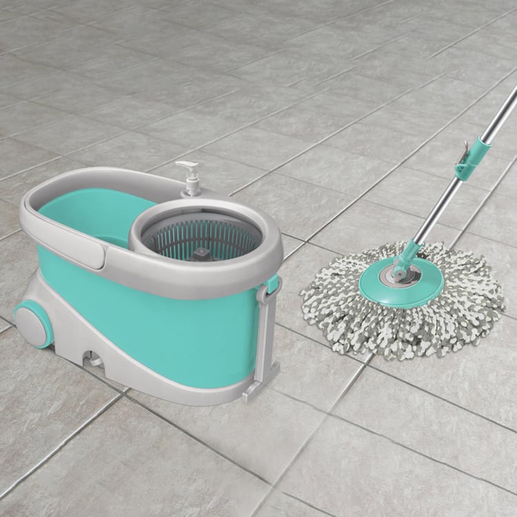 SPOTZERO BY MILTON Blue Polypropylene Wave Spin Mop- 27.5x27 Cm