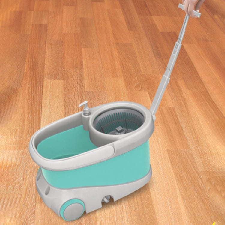 SPOTZERO BY MILTON Blue Polypropylene Wave Spin Mop- 27.5x27 Cm