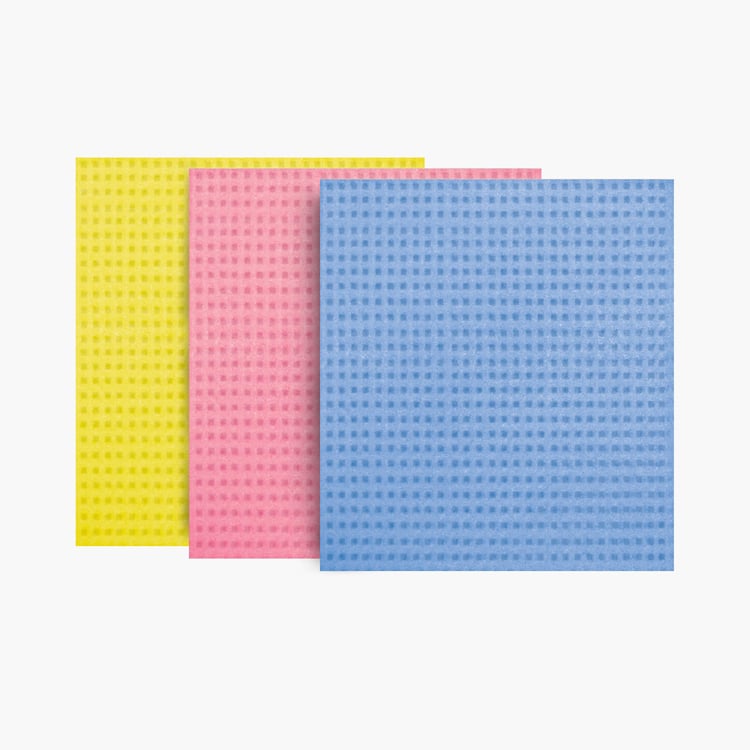 SPOTZERO BY MILTON Multicolour Textured Sponge Wipe - Set of 3