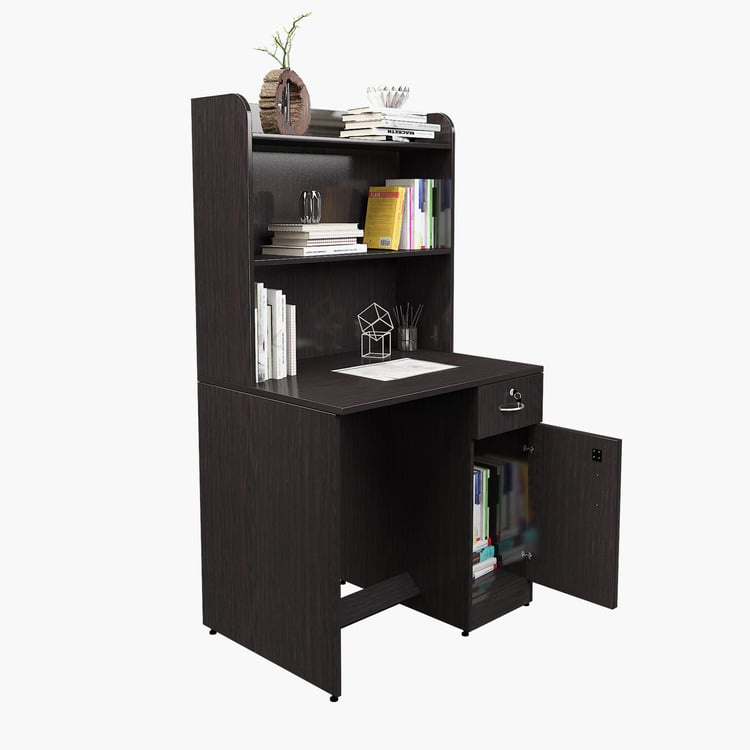 Helios Chosa Study Desk with Cabinet - Brown