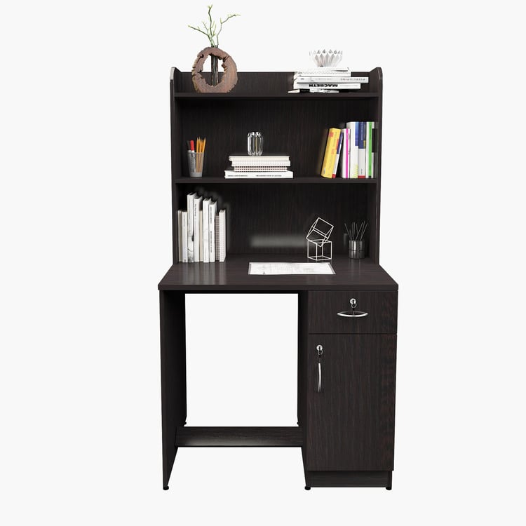 Helios Chosa Study Desk with Cabinet - Brown