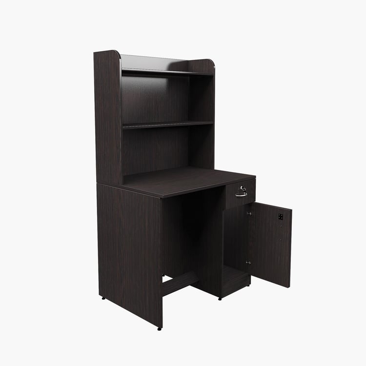 Helios Chosa Study Desk with Cabinet - Brown