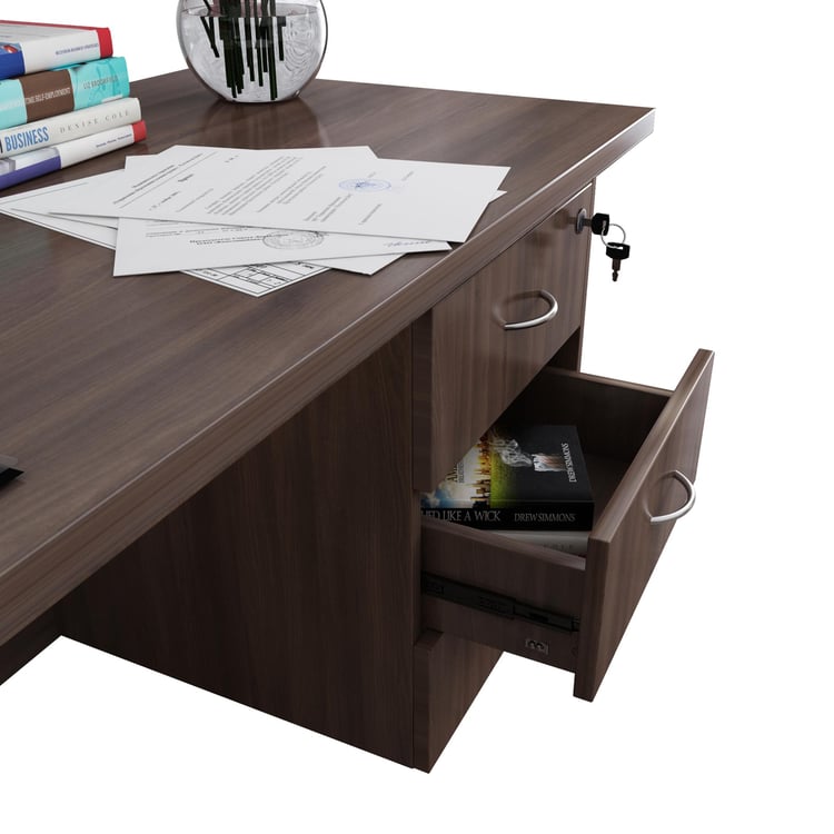 Helios Jane Study Desk with Drawer - Brown