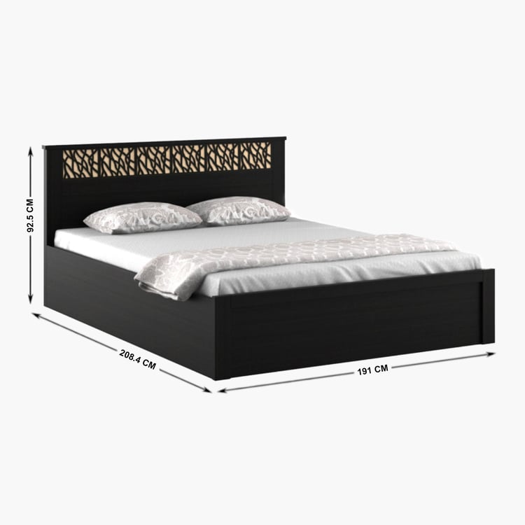 Helios Rhine Ivry King Bed with Hydraulic Storage - Brown