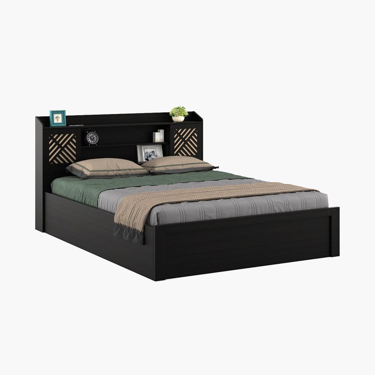 Helios Rhine Cergy Queen Bed with Hydraulic Storage - Brown