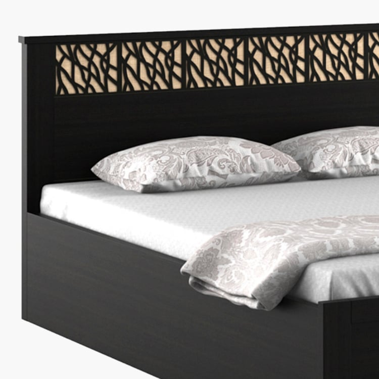 Helios Rhine Ivry Queen Bed with Hydraulic Storage - Brown