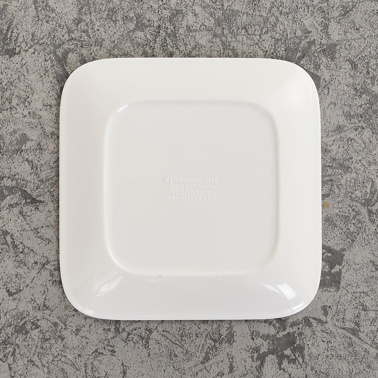 Garnet White Printed Square Appetiser Plate- Melamine- 15 x 15 x 1.7 cm