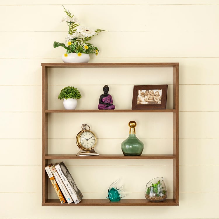 Helios Cucina 3-Tier Wall Shelf - Brown