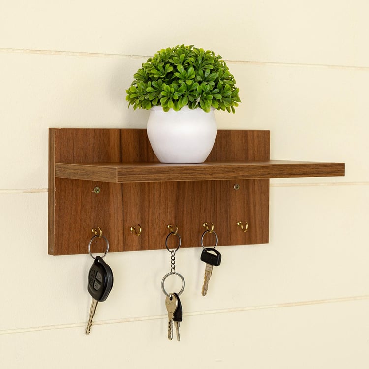 Helios Lucia Key Wall Shelf - Brown