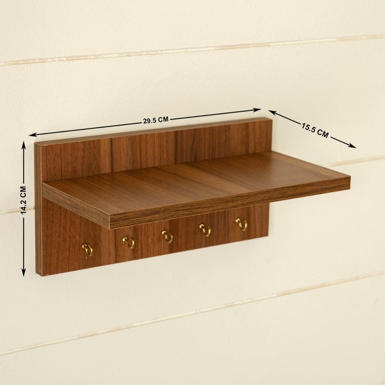 Helios Lucia Key Wall Shelf - Brown