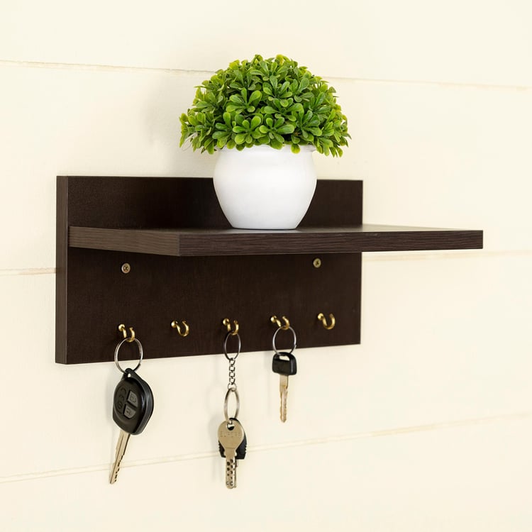 Buy Helios Lucia Key Wall Shelf - Brown from Home Centre at just INR 830.0