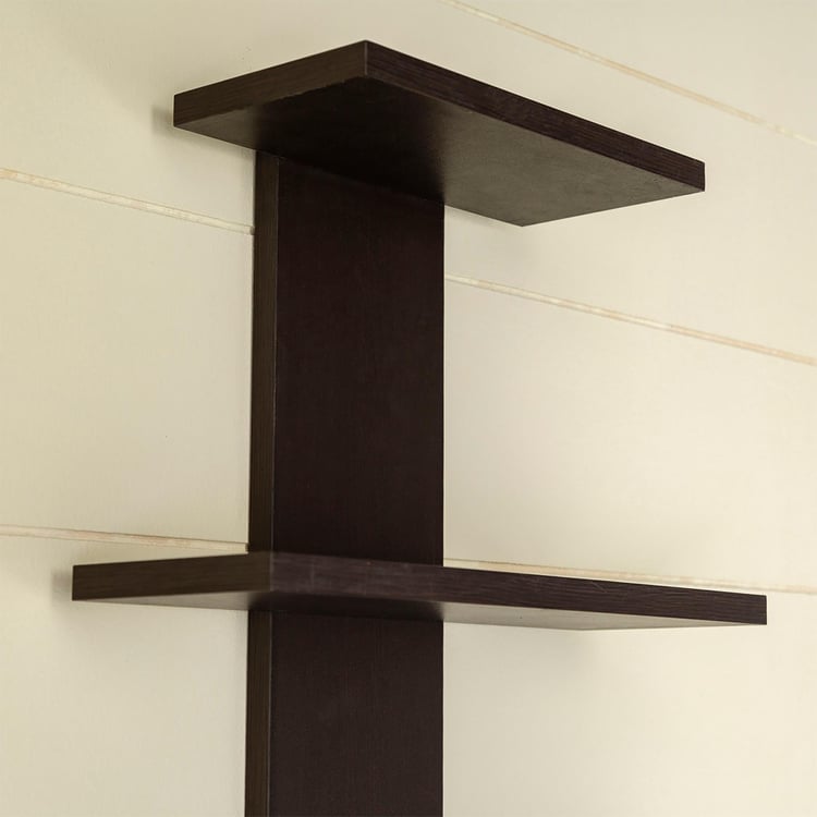 Helios Twist 3-Tier Wall Shelf - Brown