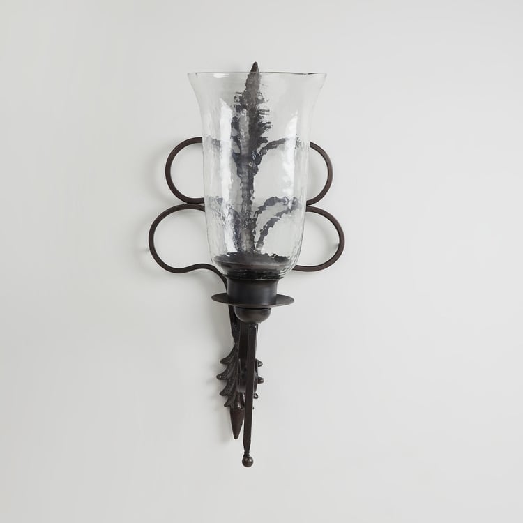 Fiesta Black Metal and Glass Single Sconce