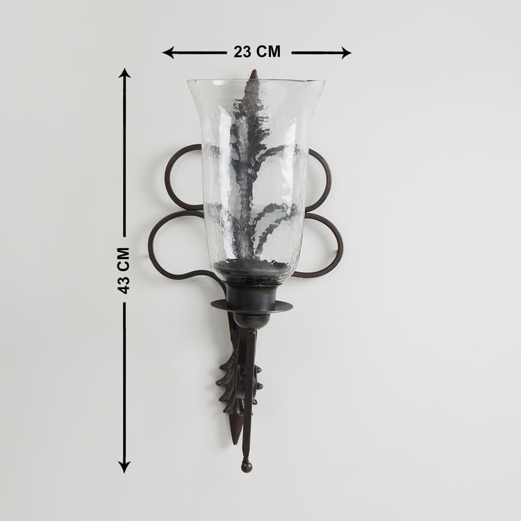 Fiesta Black Metal and Glass Single Sconce