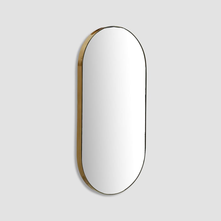 Catania Gold Solid Metal Oval Wall Mirror