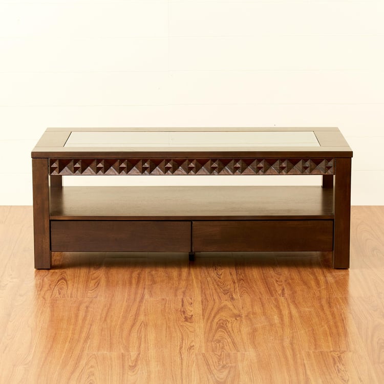 Rio Glass Top Coffee Table - Brown