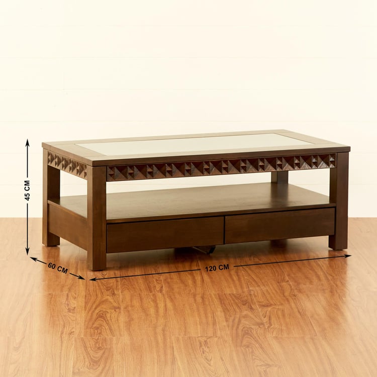 Rio Glass Top Coffee Table - Brown