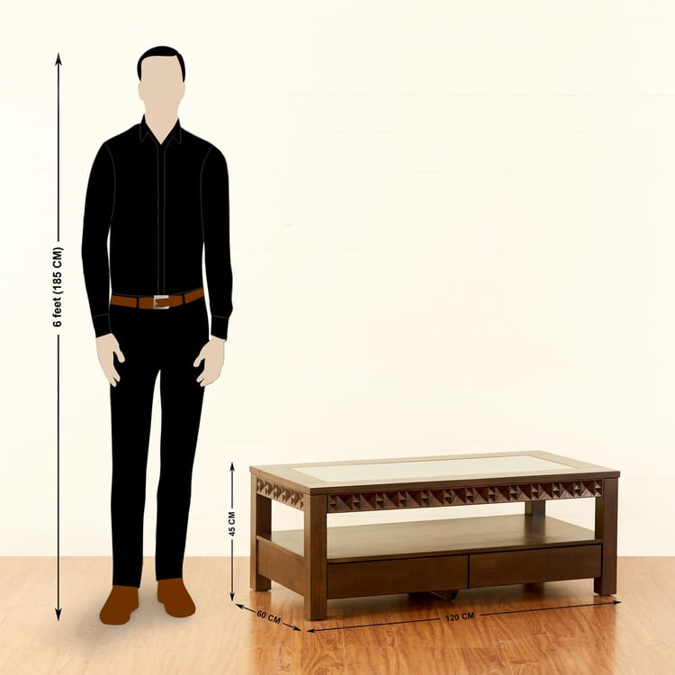 Rio Glass Top Coffee Table - Brown