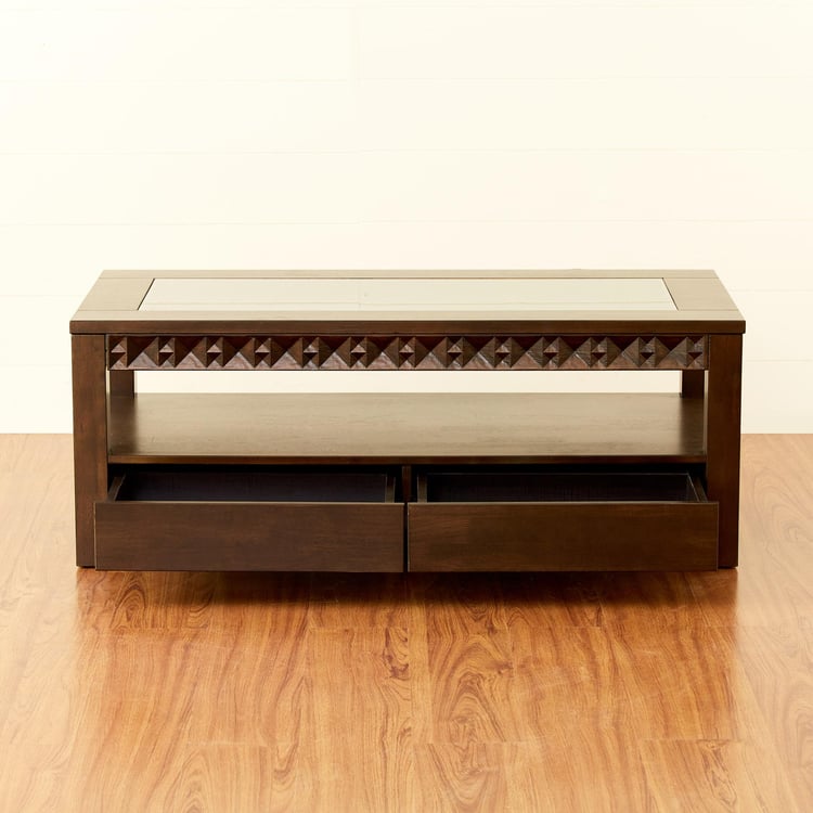 Rio Glass Top Coffee Table - Brown