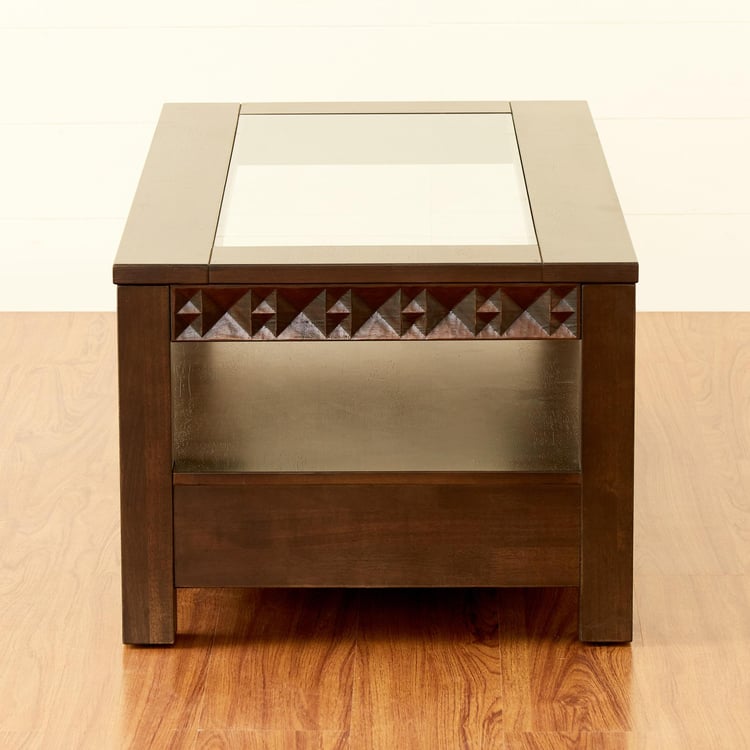 Rio Glass Top Coffee Table - Brown