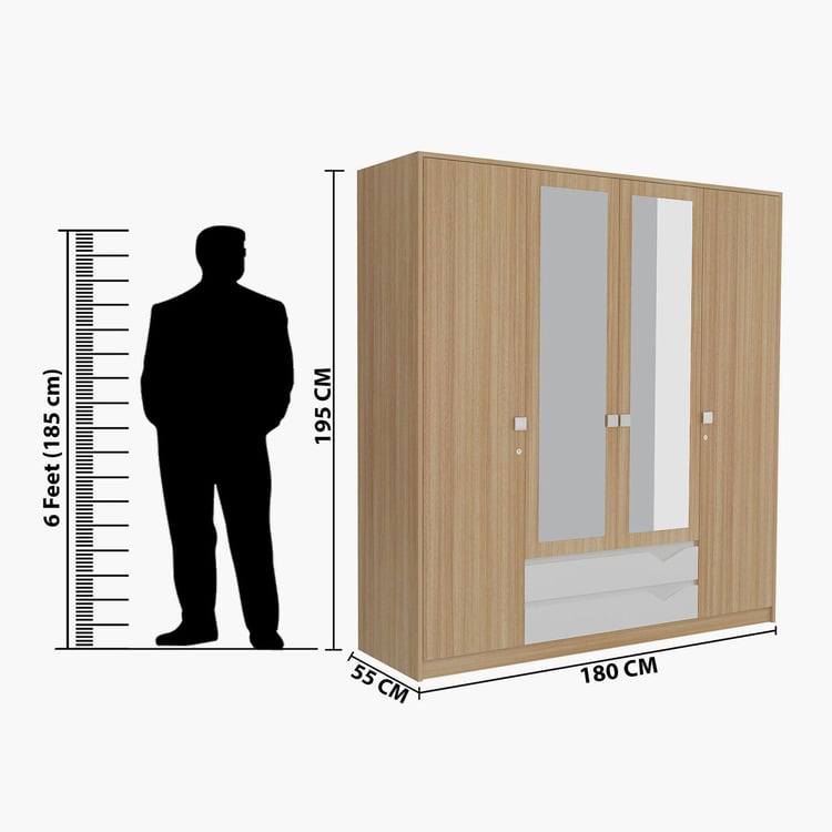 Alba 4 Door Wardrobe- 180 cm ?? 195 cm