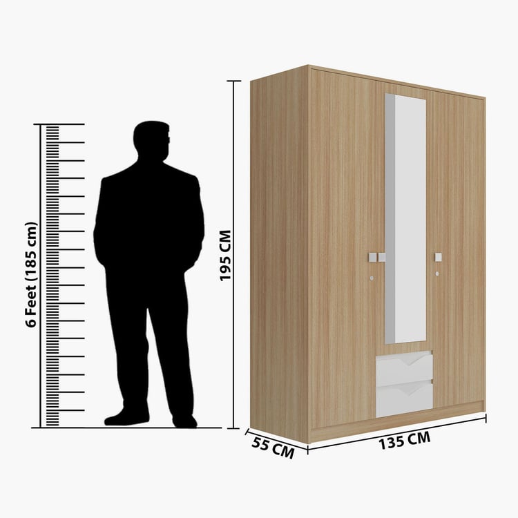 Alba 3 Door Wardrobe- 135 cm  x 195 cm