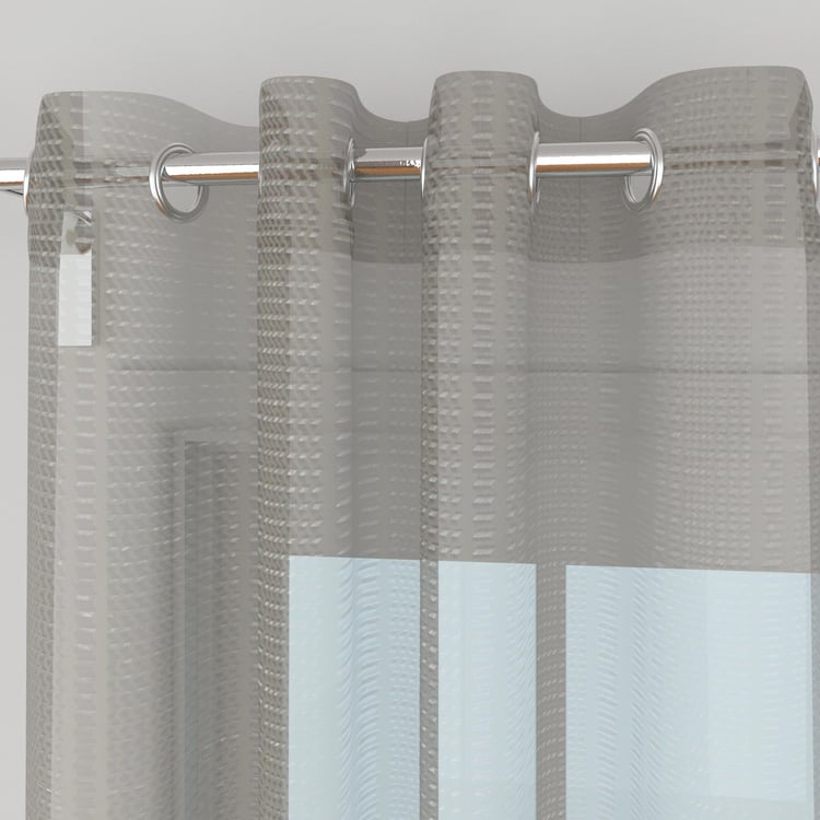 Vegas Reno Grey Net Sheer Window Curtain- 110x160cm- Set Of 2