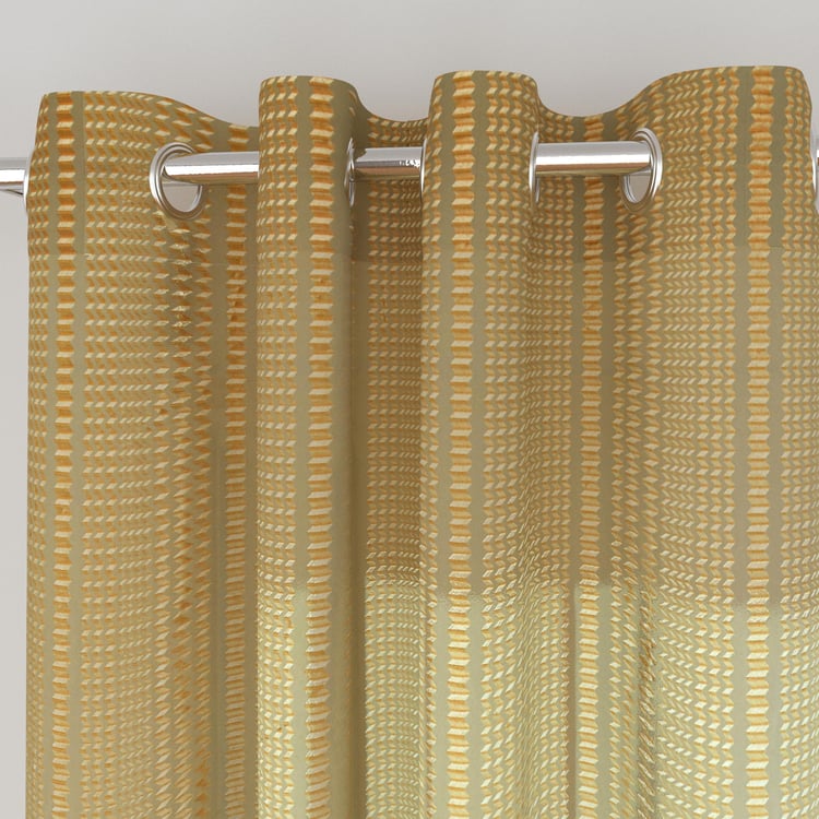 Corsica Vegas Reno Yellow Textured Net Sheer Door Curtains - Set of 2 - 110x225cm