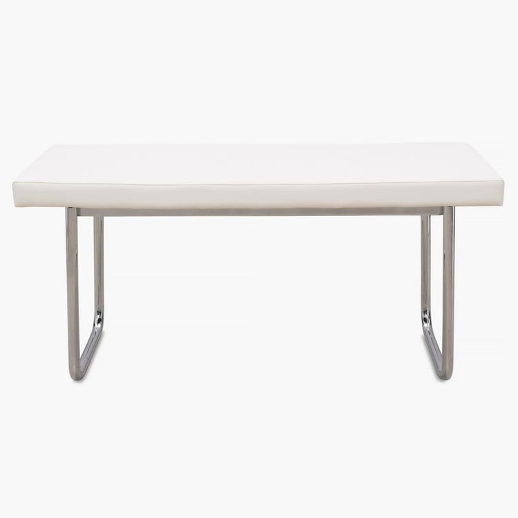 Alaska Stainless Steel Dining Bench - White