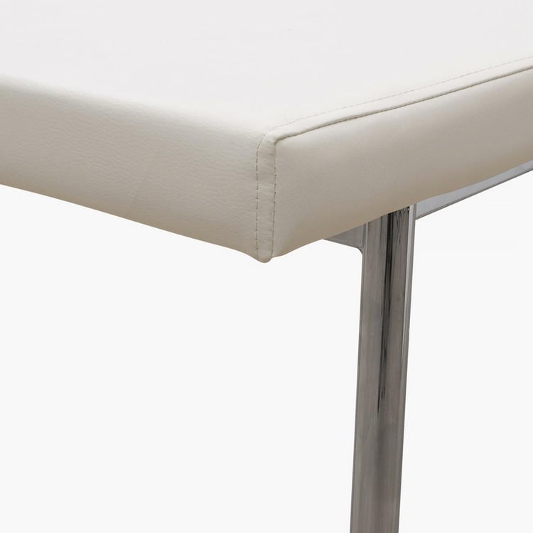 Alaska Stainless Steel Dining Bench - White