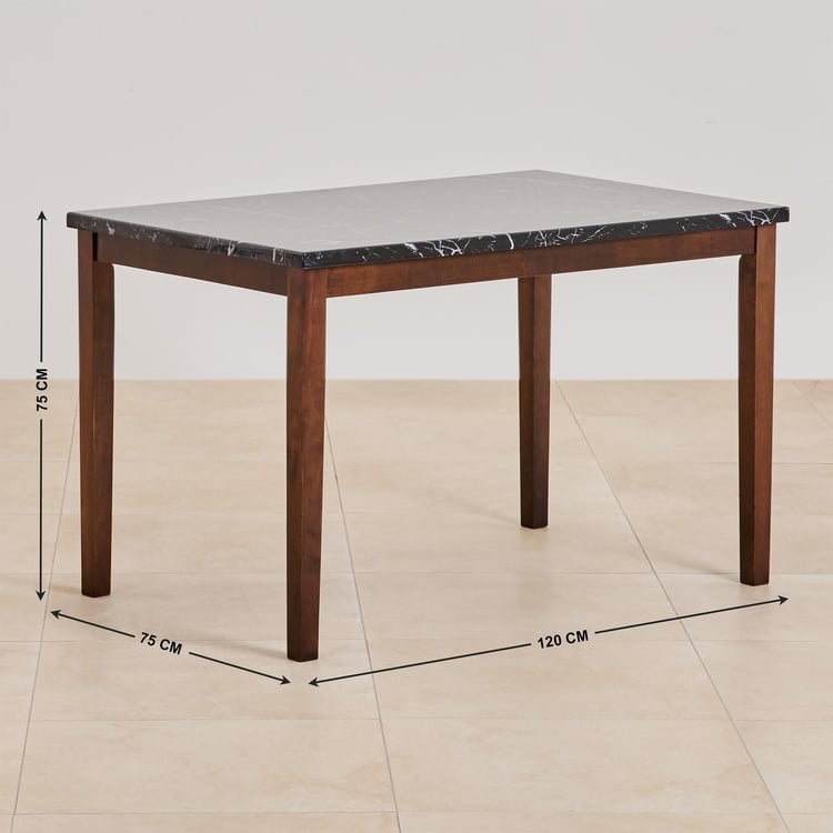 Jasper Faux Marble Top 4-Seater Dining Table - Black and Brown