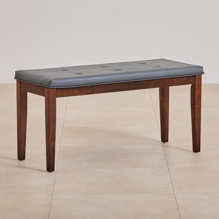 Jasper Faux Leather Dining Bench - Grey and Brown