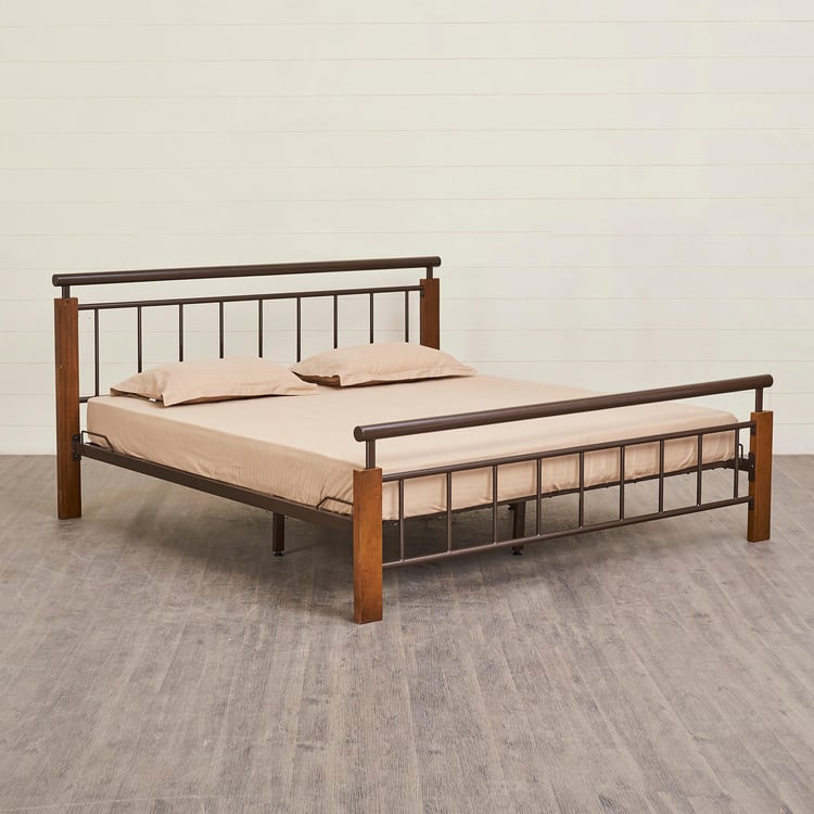 Helios Alex Metal King Bed - Brown