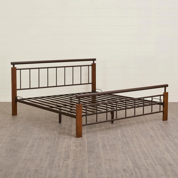 Helios Alex Metal King Bed - Brown