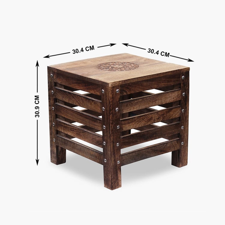 Glory Mango Wood Stool - Brown