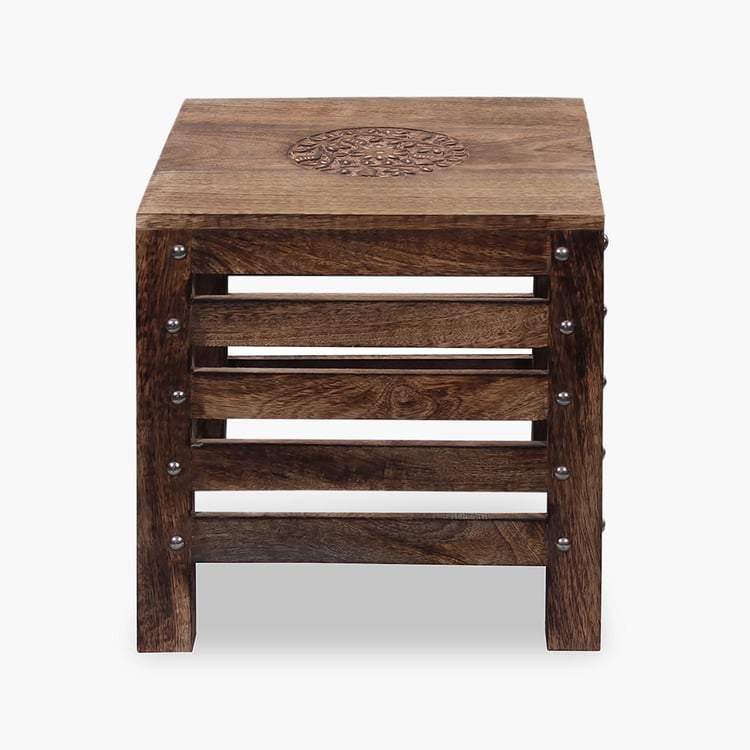 Glory Mango Wood Stool - Brown