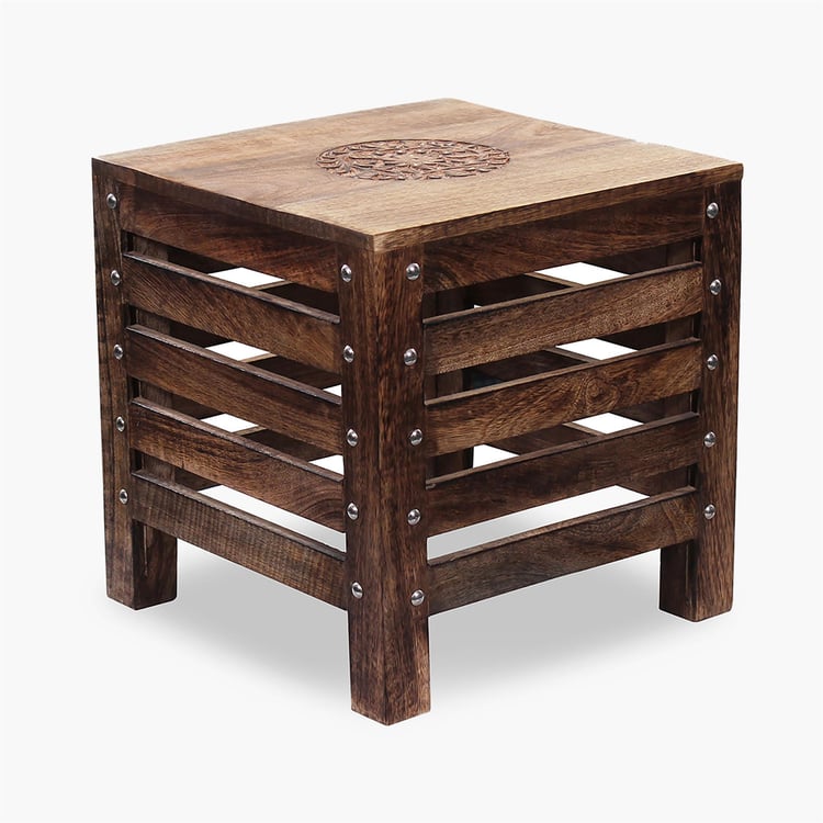 Glory Mango Wood Stool - Brown