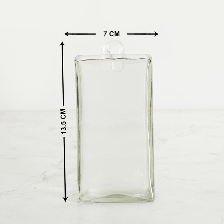 Fiesta Transparent Hanging Vase- Glass- 7 x 13 cm