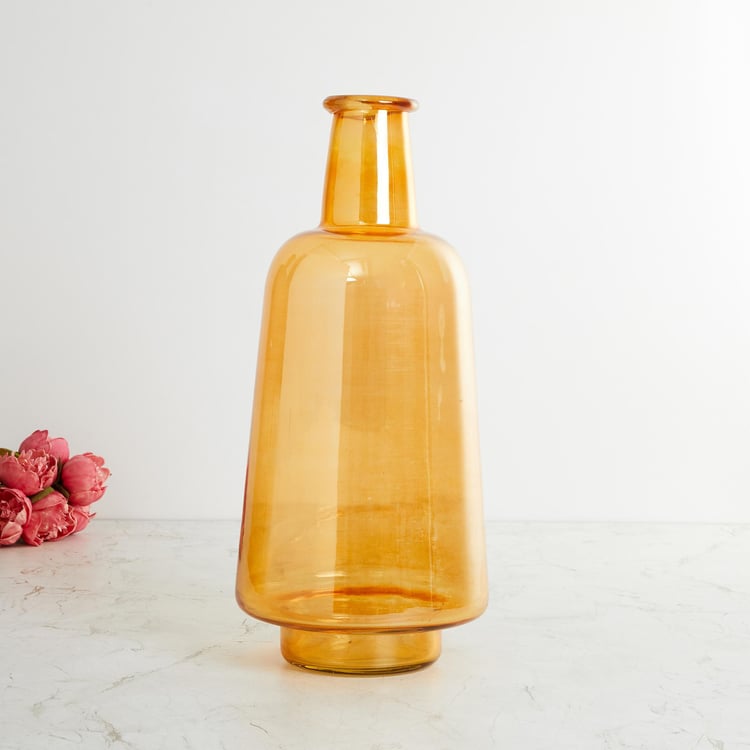 Fiesta Amber Yellow Glass Vase- 20 x 45 cm