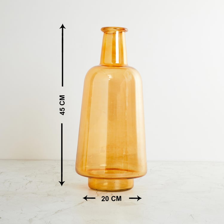 Fiesta Amber Yellow Glass Vase- 20 x 45 cm